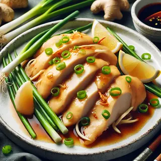 Poulet vapeur au gingembre et à la ciboule
