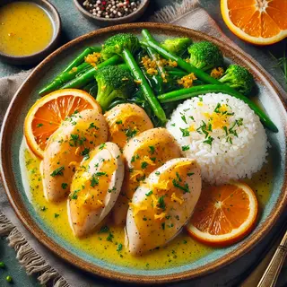 Poulet vapeur à la sauce aux agrumes