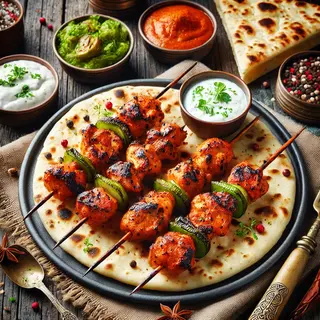 Brochettes de poulet tandoori à l'Airfryer