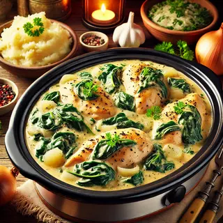 Poulet crémeux aux épinards en mijoteuse