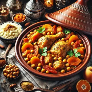 Tajine de poulet aux abricots secs en mijoteuse
