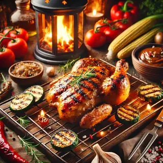 Poulet au barbecue mariné au miel et à la moutarde