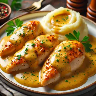 Poulet à la moutarde et à la crème